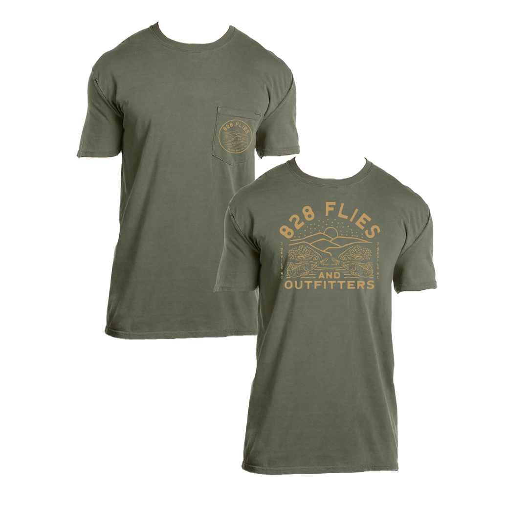 828 Brown Riser Pocket Tee