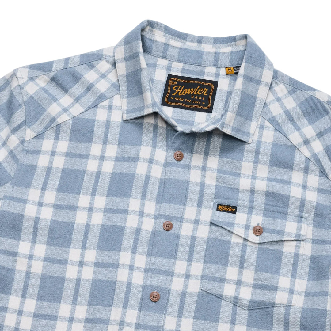 Howler Brothers - La Grange Lightweight Flannel : Cohen Plaid : Iron Blue