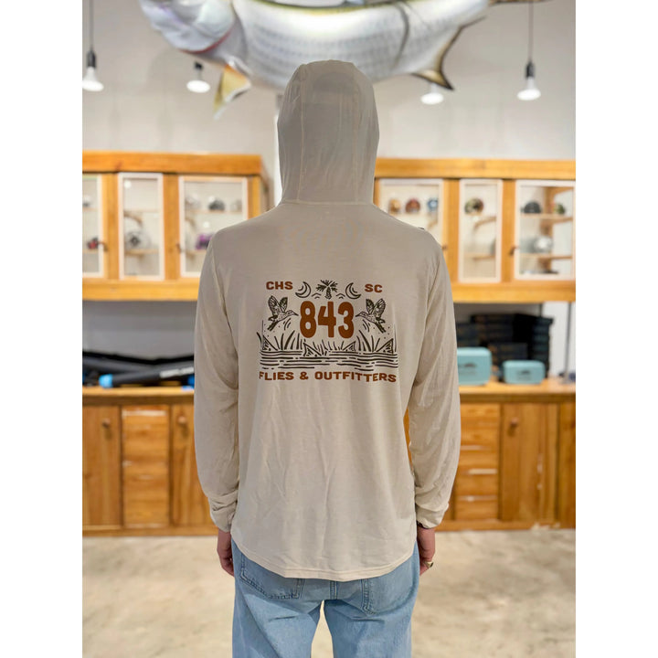 Free Fly Elevate Hoodie X 843 Flies - Heather Birch/ Oyster Bar