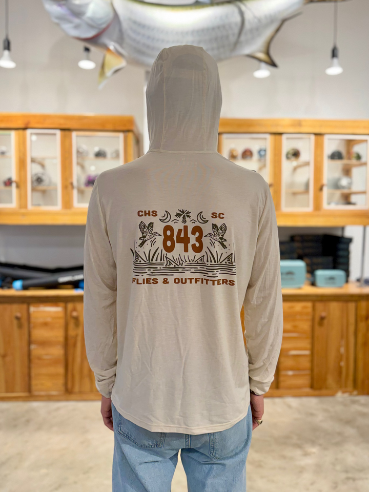 Free Fly Elevate Hoodie X 843 Flies - Heather Birch/ Oyster Bar
