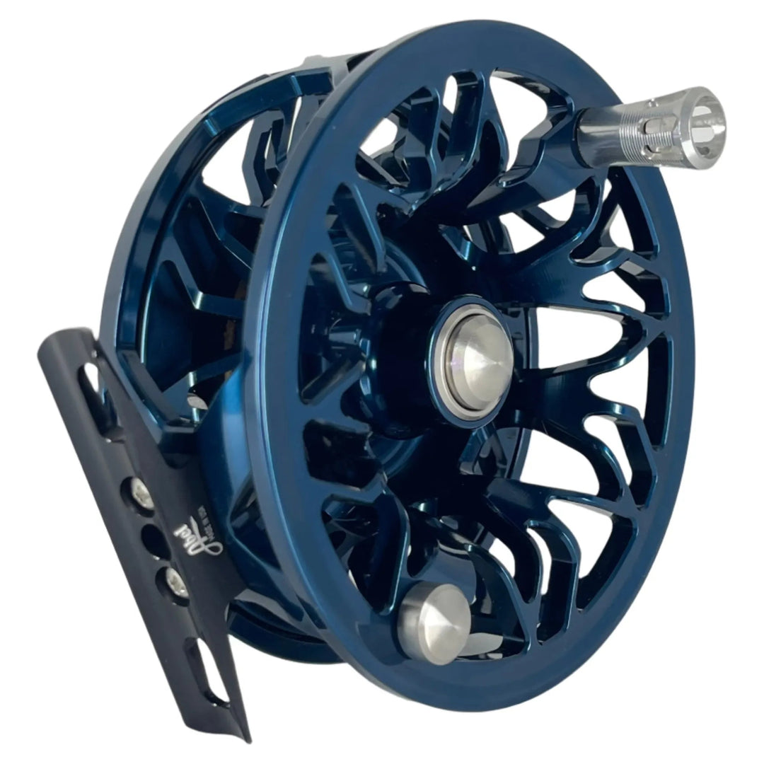 Abel Rove 5/7 Deep Blue w/Platinum Drag Knob, Platinum Handle, 239 Drag Plate & 239 Flies Bre Drake Redfish Art(IN STOCK)