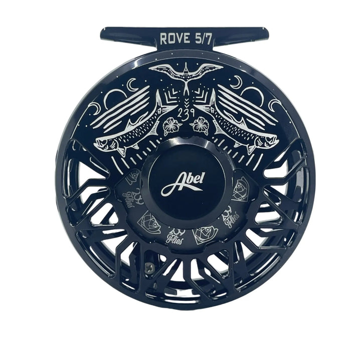 Abel Rove 5/7 Black w/Black Drag Knob, Ebony Handle, 239 Drag Plate & 239Flies Bre Drake Tarpon Art(IN STOCK)