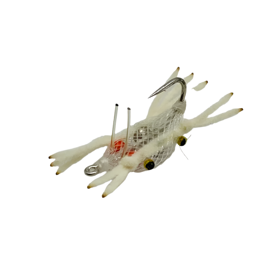 FlyMen Fish Co. Alphlexo Crab - Clear w/Orange Hotspot