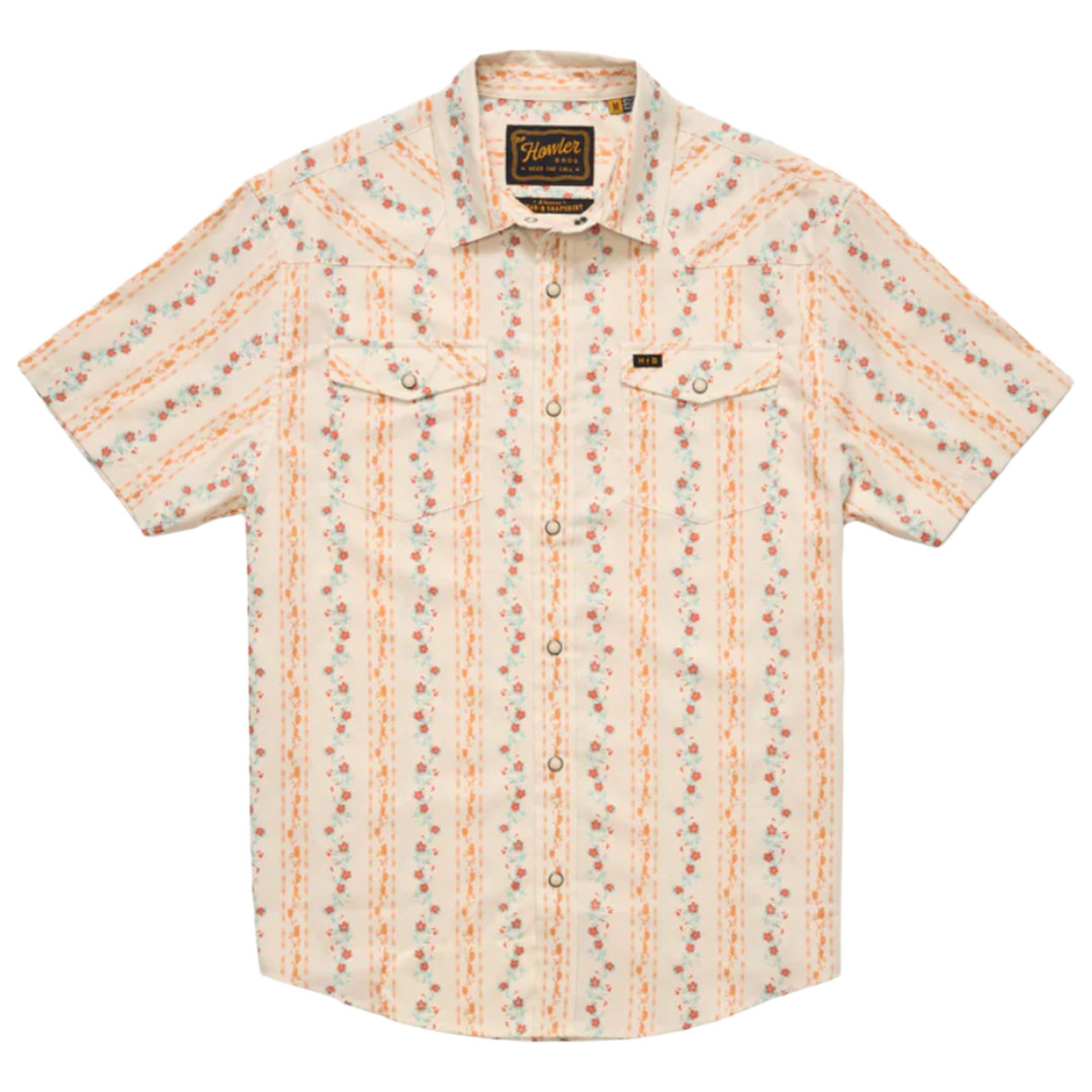 Howler Bros H Bar B Snapshirt - Hibiscus Ribbons : Riverbed Oxford