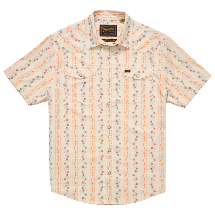 Howler Bros H Bar B Snapshirt - Hibiscus Ribbons : Riverbed Oxford