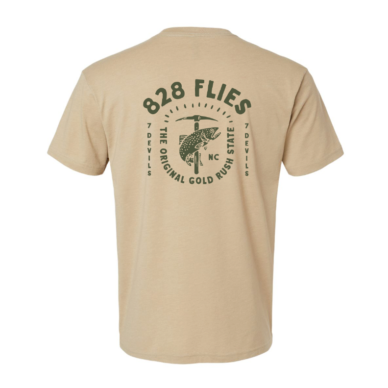 828 Flies X Tee Shirt Gold Rush 1 - Heather Tan