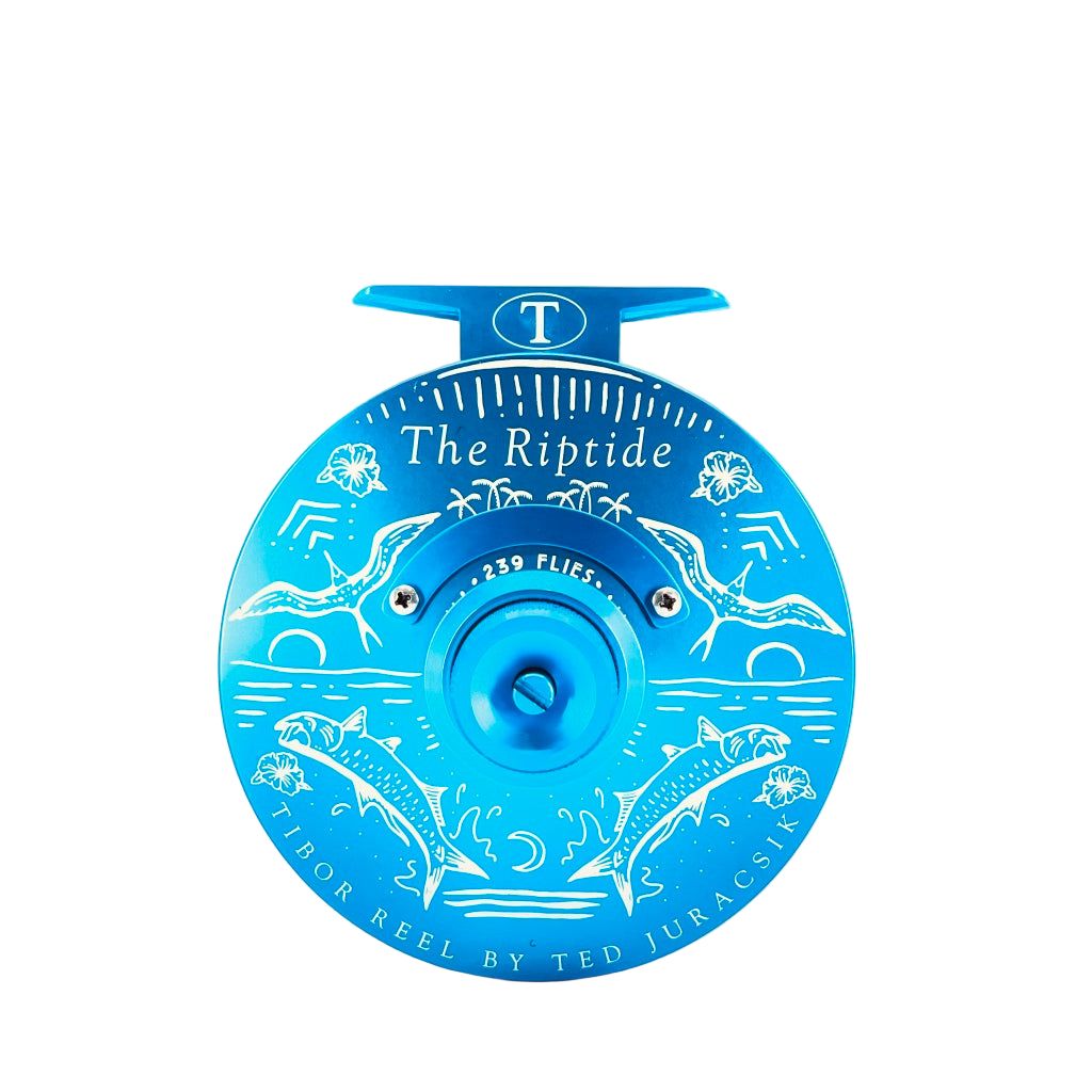 Tibor Riptide - Aqua w/Aqua Small Parts & 239 Bre Drake Tarpon Art (CUSTOM)(IN STOCK)