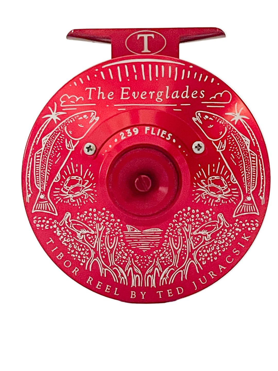 Tibor Everglades - Crimson Red w/ 239 Bre Drake Redfish Art (IN STOCK)