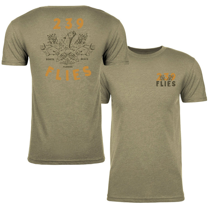 239 Flies X Bre Drake Tee Shirt- Grand Slam Olive
