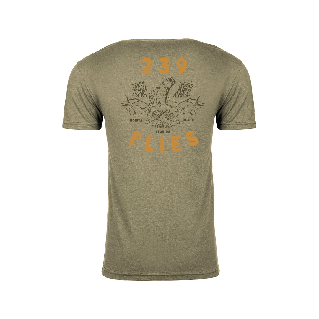239 Flies X Bre Drake Tee Shirt- Grand Slam Olive