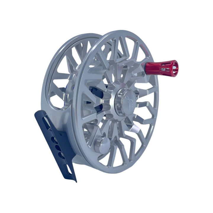 Abel Reels SDS 11/12 - Platinum w/ Blue Drag Knob & Red Handle  (IN STOCK)